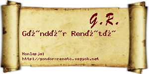 Göndör Renátó névjegykártya